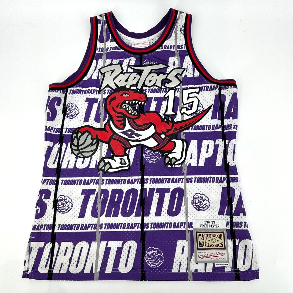 Mitchell Ness NBA Toronto Raptors Vince Carter‎ 15 Hardwood Jersey 1998 Swingman
